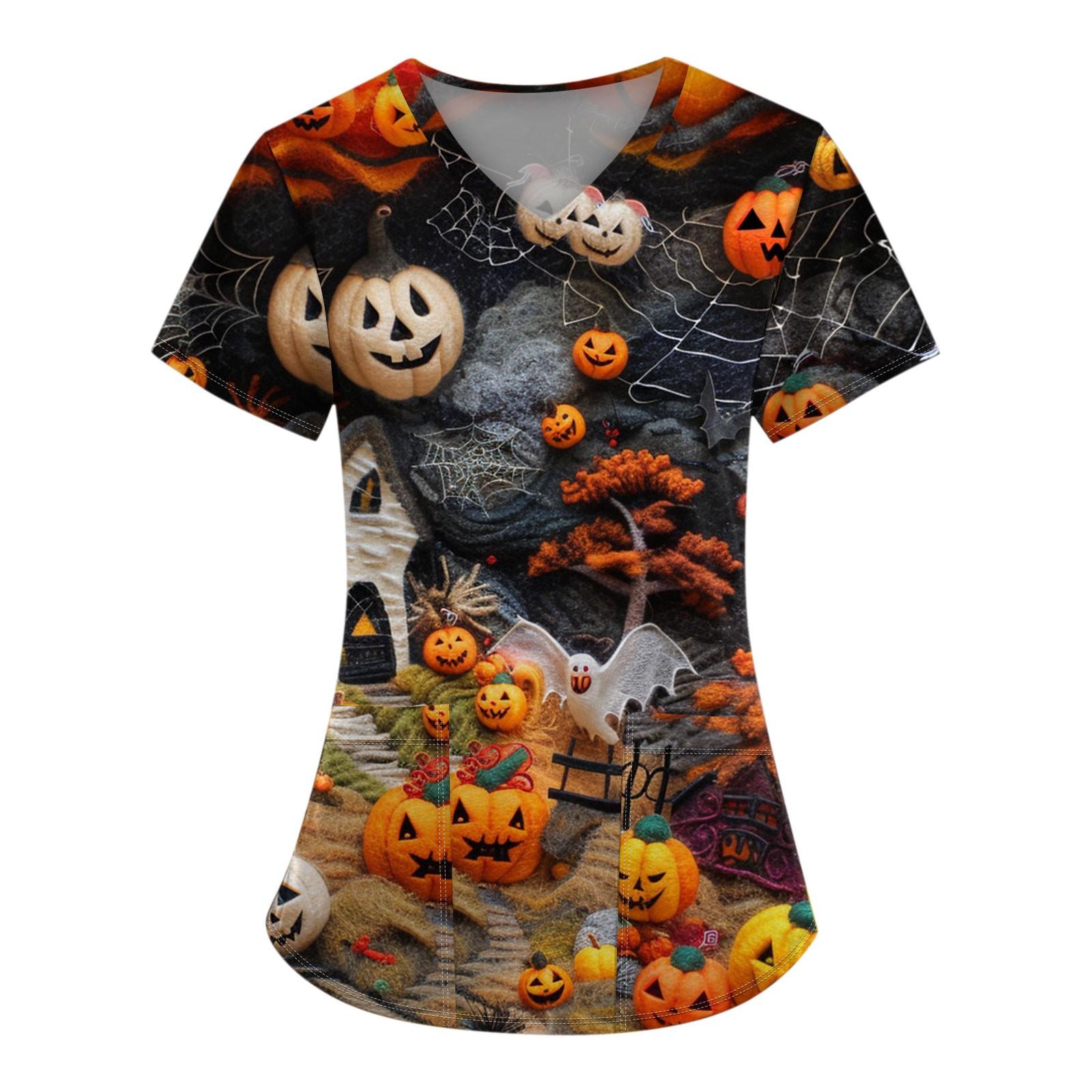 

Женская мода с v-образным вырезом, короткими рукавами и карманами, топы с принтом S чёрный