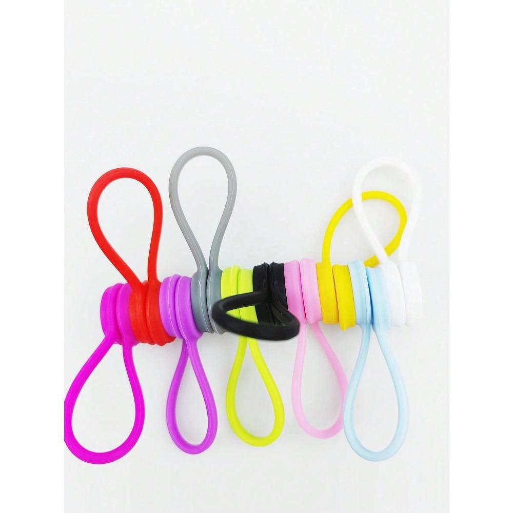 Magnetic Cable Organizer, Reusable Silicone Cable Ties, Twist-Tie Cable Management for Bundling and Organizing Items, Refrigerator Magnet Cable Wrap