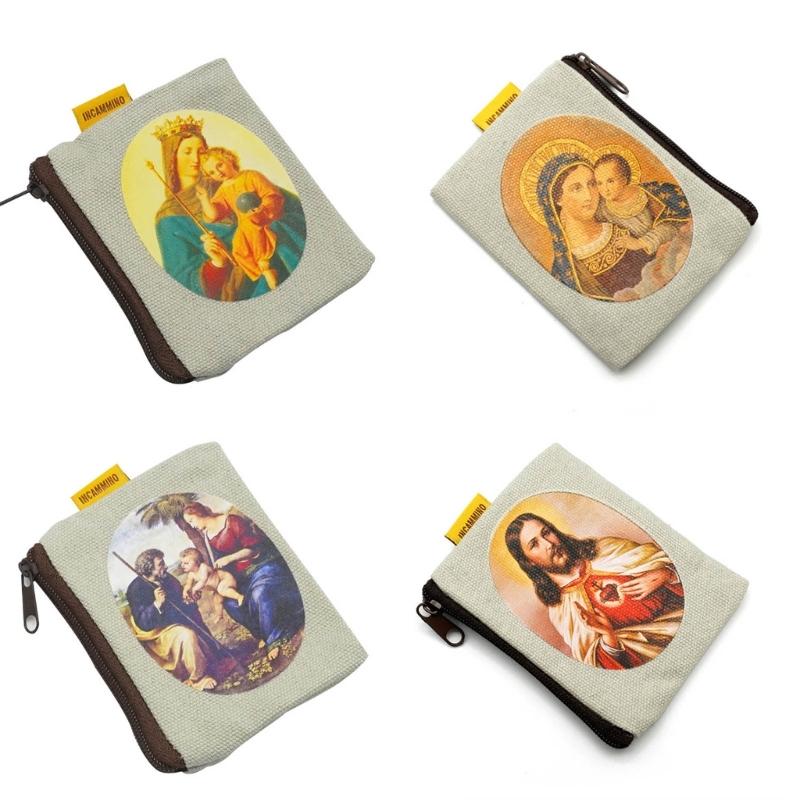 Kompakte Perlenaufbewahrungstasche Geschenktasche Stoff Schmuckbeutel Rosenkranztasche Stoffmaterial Geeignet zum Verschenken Schmuck
