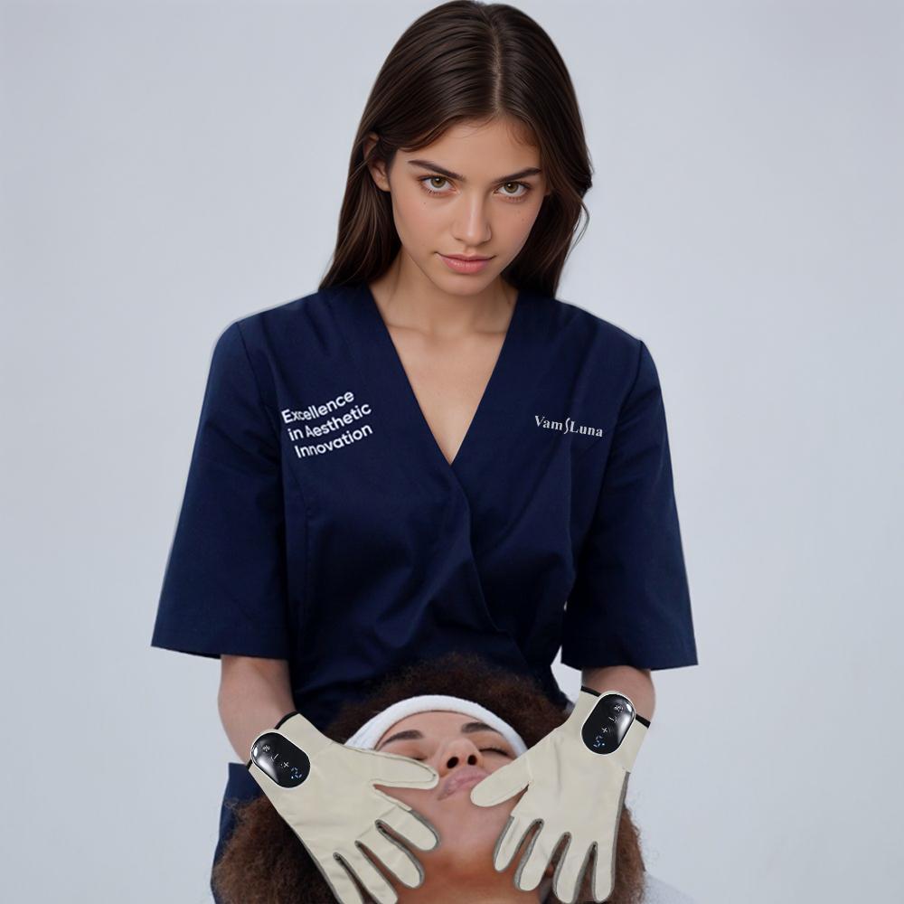 Mikrostrom Handschuhe Paar EMS Gesichtslifting Anti-Falten Gesichtsstraffung Erdungskabel Heimbehandlung
