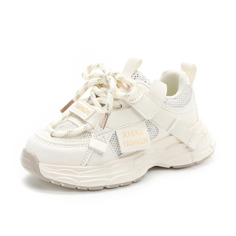 

Spring new children s running sports shoes for kids, fashionable mesh dad shoes for big kids and girls, bestsellers 27 бежевый