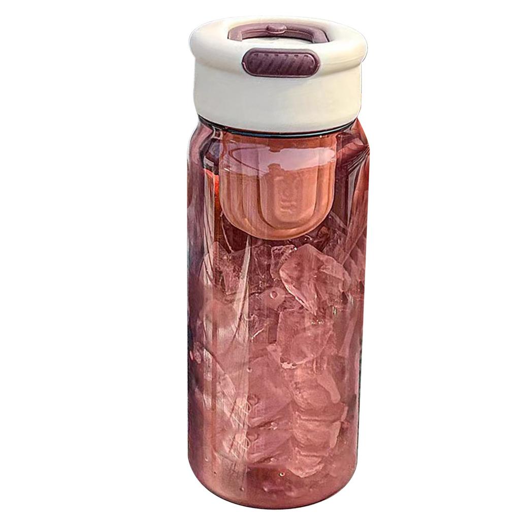 Plastic Water Bottle Built in Tea Strainer Clear Body 650ml Sport Water Bottle for   Staff