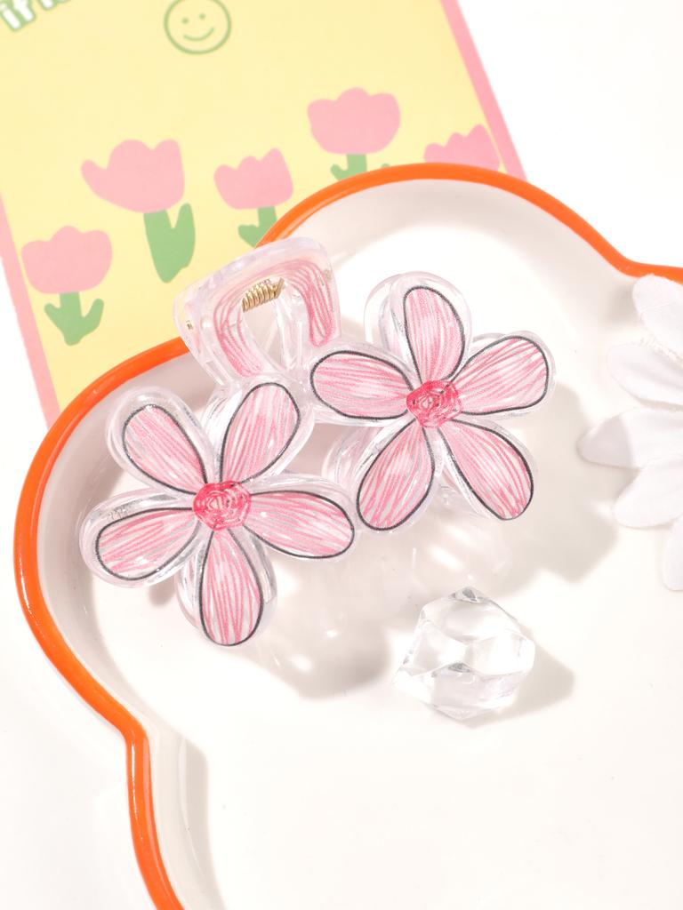 6 Pcs Fashion Women Flower Sweet Hair Clips,Vacation Bohemia Egg Flower Barrettes Girls Line Hairpins Spring Hair Accessories