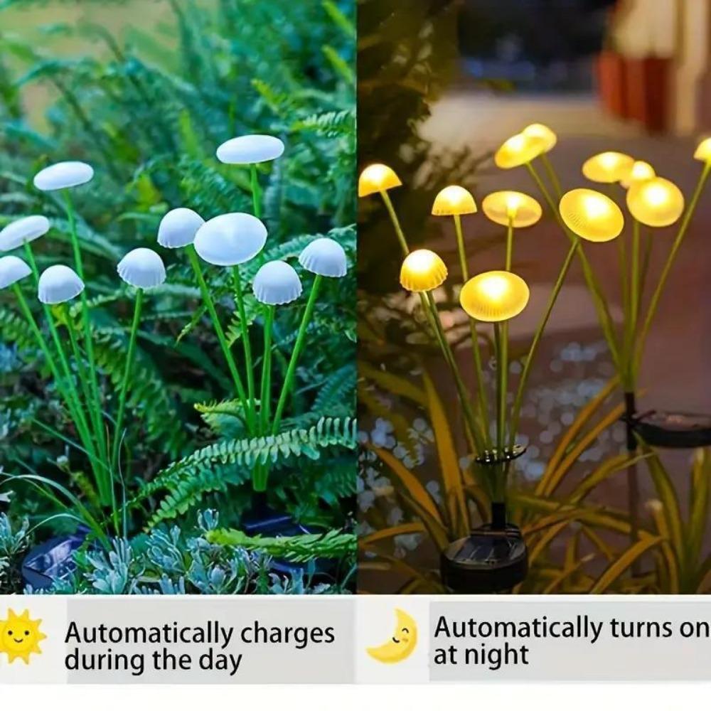 LED Solar Mushroom Lamp Ground Plug Lamp, Outdoor Festival Courtyard Landscape Atmosphere Lamp, Decorative Color Garden Lights