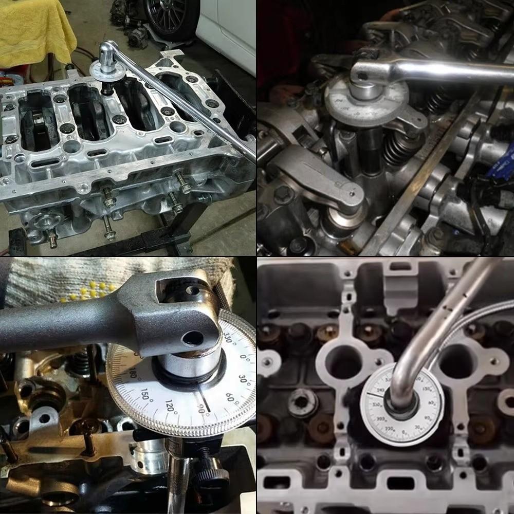Novo Medidor de Ângulo de Torque de 360 Graus Escala Regular Ajustável Medidor de Torque Chave de Torque Reparo Automotivo