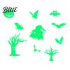 Home Office Window Display Art Halloween Glow in The Dark Wall Stickers Luminous Decals with Ghost Spooky Party Decorations for Castle Pumpkin