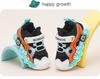 Babu Dou 2025 Autumn Collection: Breathable Mesh Toddler Walker Shoes with Soft Sole, Non-slip, and Light-up Features for Boys and Girls