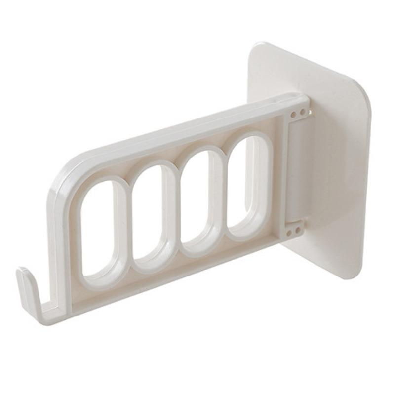 Foldable Reinforced Plastic Hooks Strong Three-row Hooks for Bathrooms and Toilets Foldable Plus