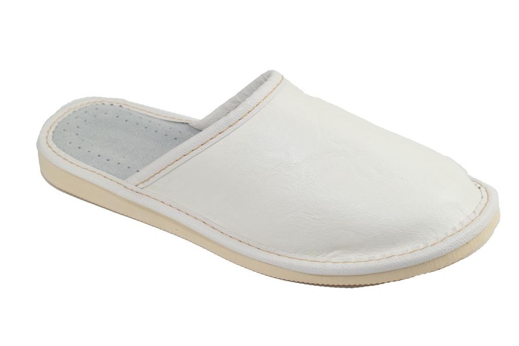 Women's covered leather slippers, white women's silent shoes 41