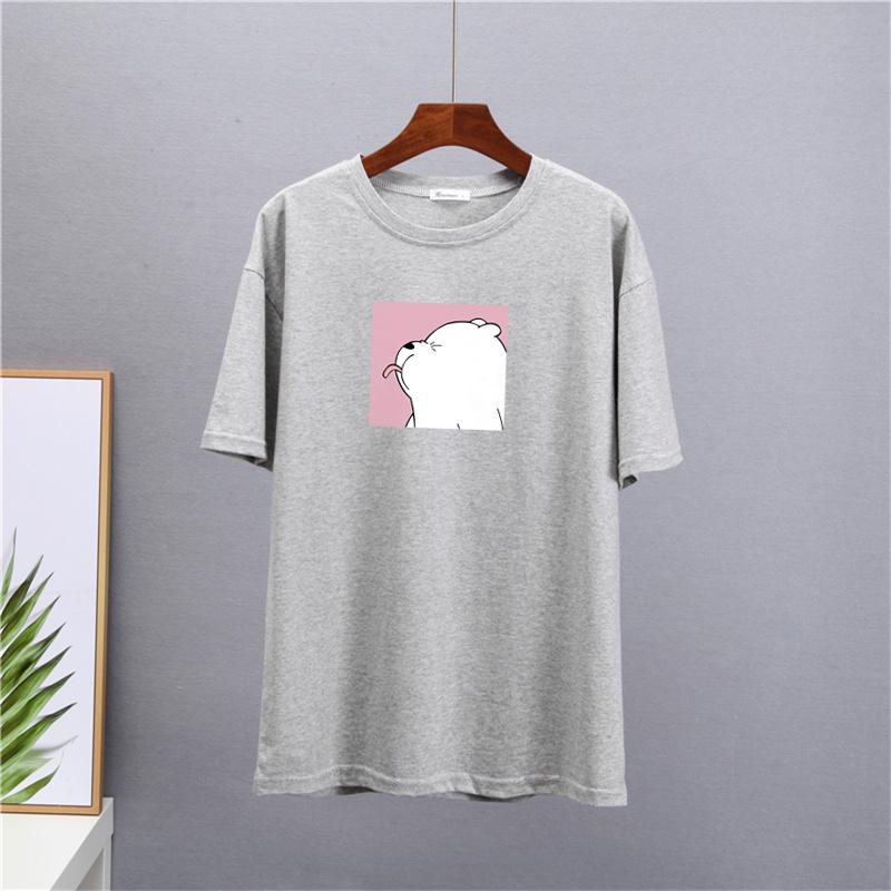 Shellsuning Oversized Cute Printed T Shirts for Women Summer New Basic Couple Clothes Fashion Casual Loose Vintage Cotton Tshirts Female Harajuku Tops
