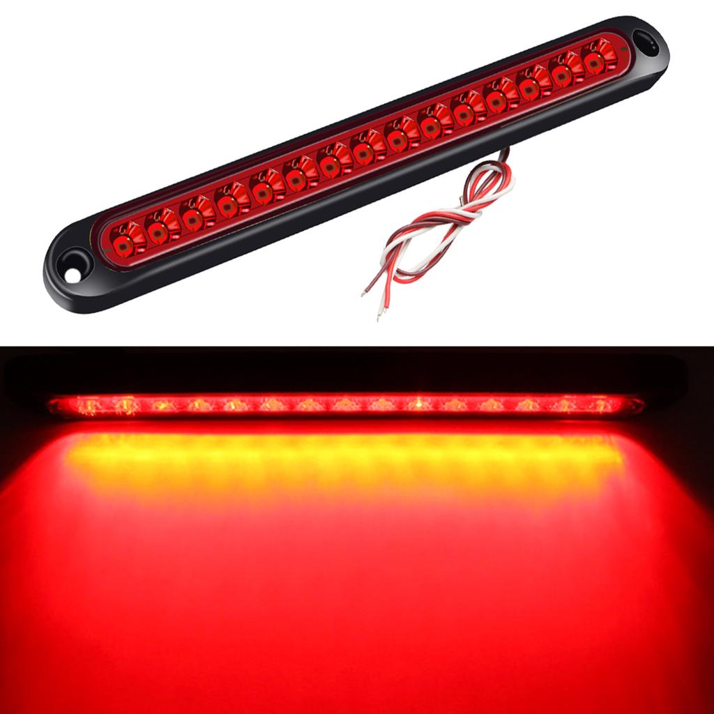 1PCS Universal LED Tail Rear Lamp for Trailer Truck Lorry Pickup - Brake/Stop/Turn Lights 12V-24V 15 LEDs Light Bar StripBack Up Lights 1