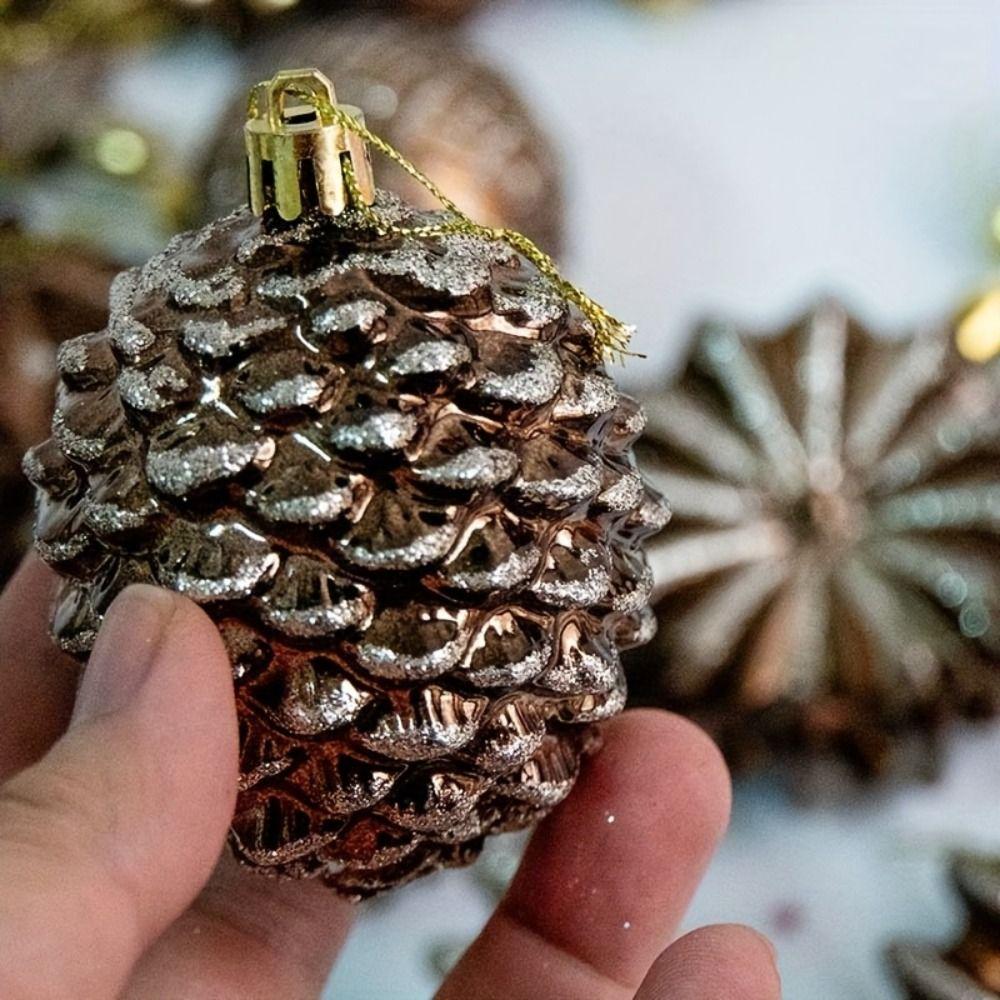 52 Stück Weihnachtsbaumkugeln im Vintage-Stil, Glitzernde Weihnachtskugeln, Feiertagsdekoration