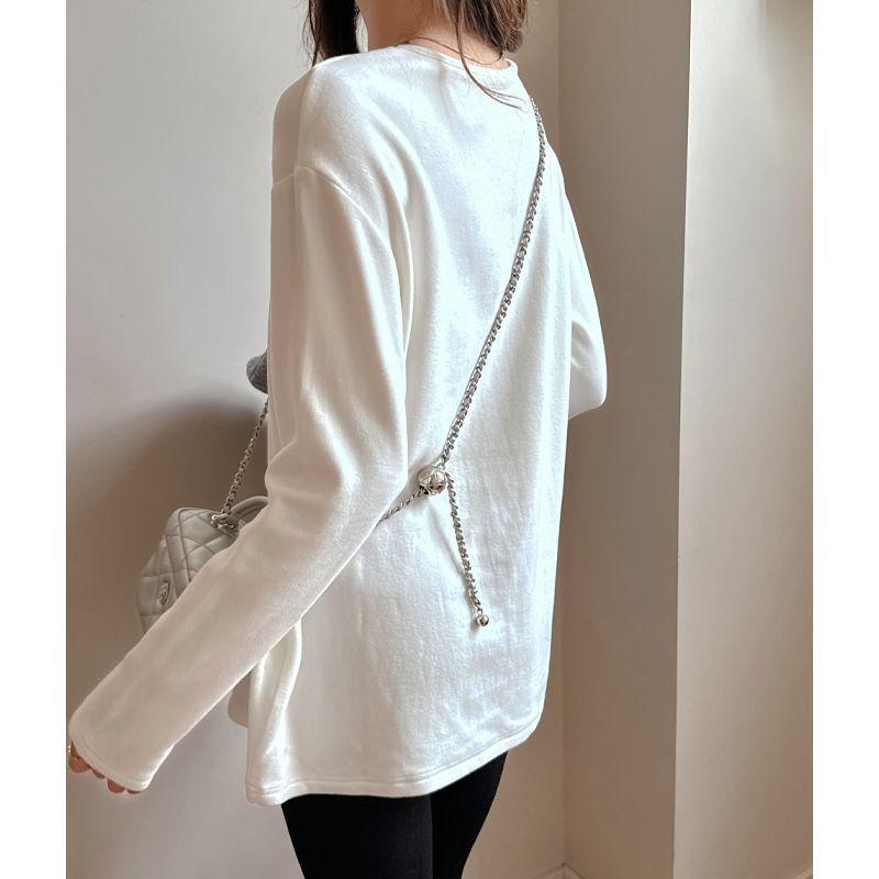 Plus Size Women's V-Neck Long-Sleeve Warm T-Shirt - Autumn/Winter Slimming Base Layer Top