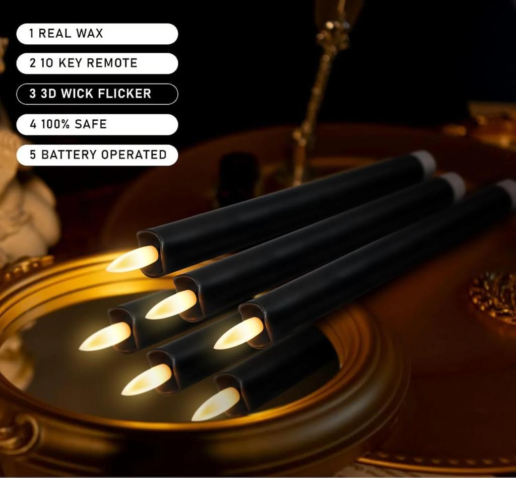 6Pack Valentine's Day Wedding Glow Tea Candles Religious Christmas Party Supplies Home Decoration LED Candle Lights