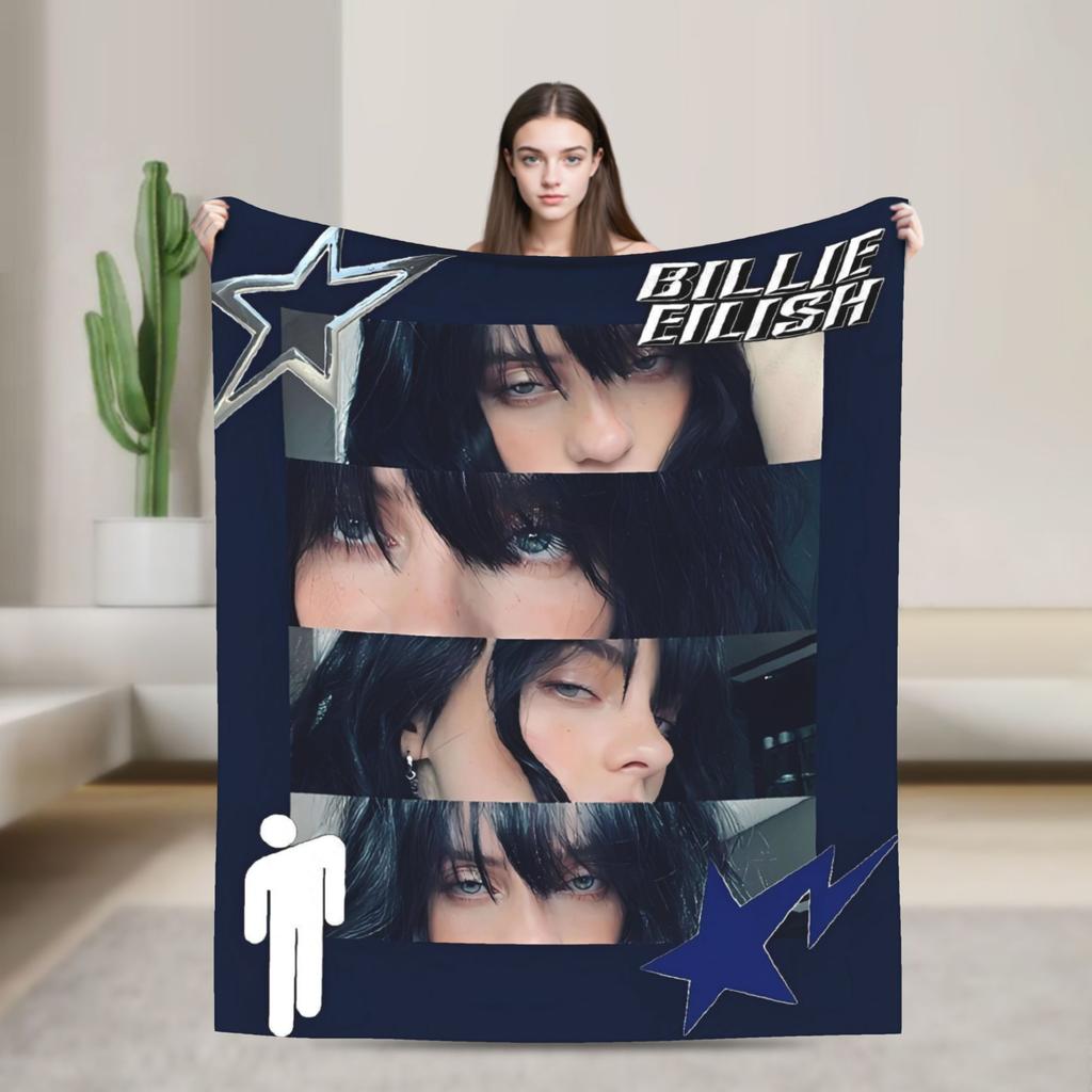 Hit Me Hard and Soft 2025 E-eilishes Deku  Teplá Měkká Vtipná Plyšová Přehozová Deka na Pohovku Křeslo Flanelová Přehoz na Postel Povlak na Postel