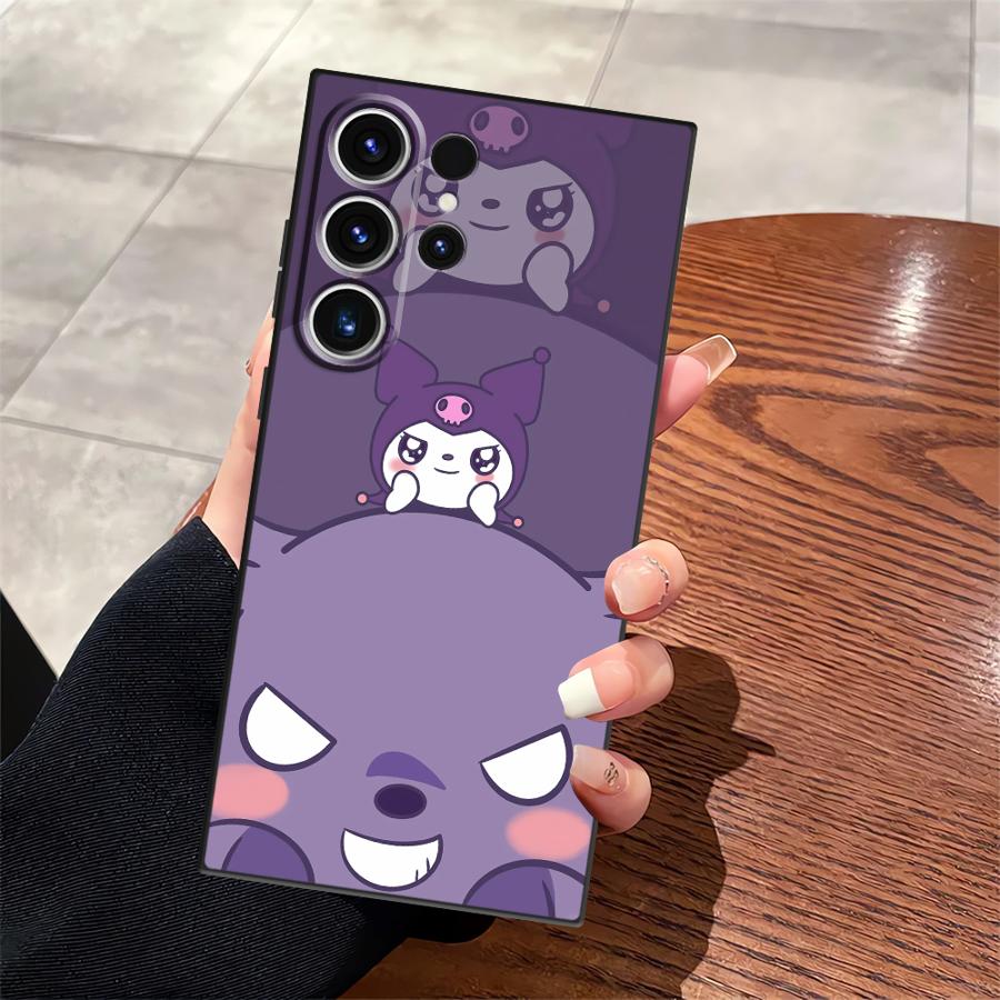 

Чехол для Samsung Galaxy S20 S25 Edge S21 FE S24 Plus S23 Ultra Черный Мягкая Накладка для Телефона Sanrio Kuromi Galaxy S23