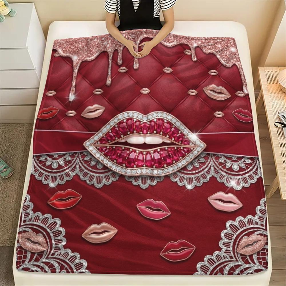 

1Pc Gorgeous Print Flannel Blanket, High quality Comfortable for All Seasons, Home Decor, Warmth and Comfort, Perfect for Christmas Gifts W37 80cm x 120cm