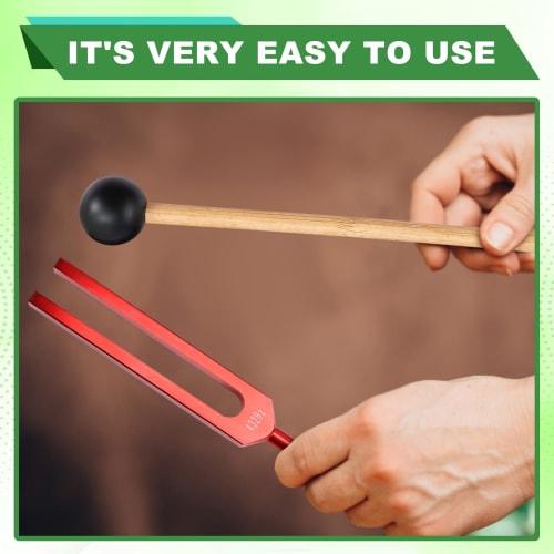 Leksewte 432 Hz Tuning Fork, Healing Sound for Healing Therapy and Yoga, 423hz Aluminum Alloy Tuning Fork, Red