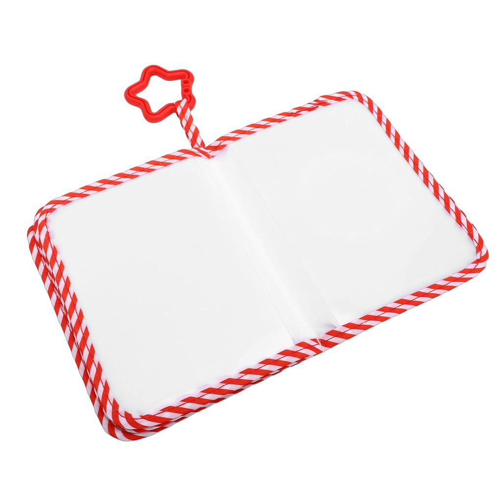 My First Photo Album Strawberry Pattern Soft Cloth Photo Book with Safe Mirror for 17 Photos