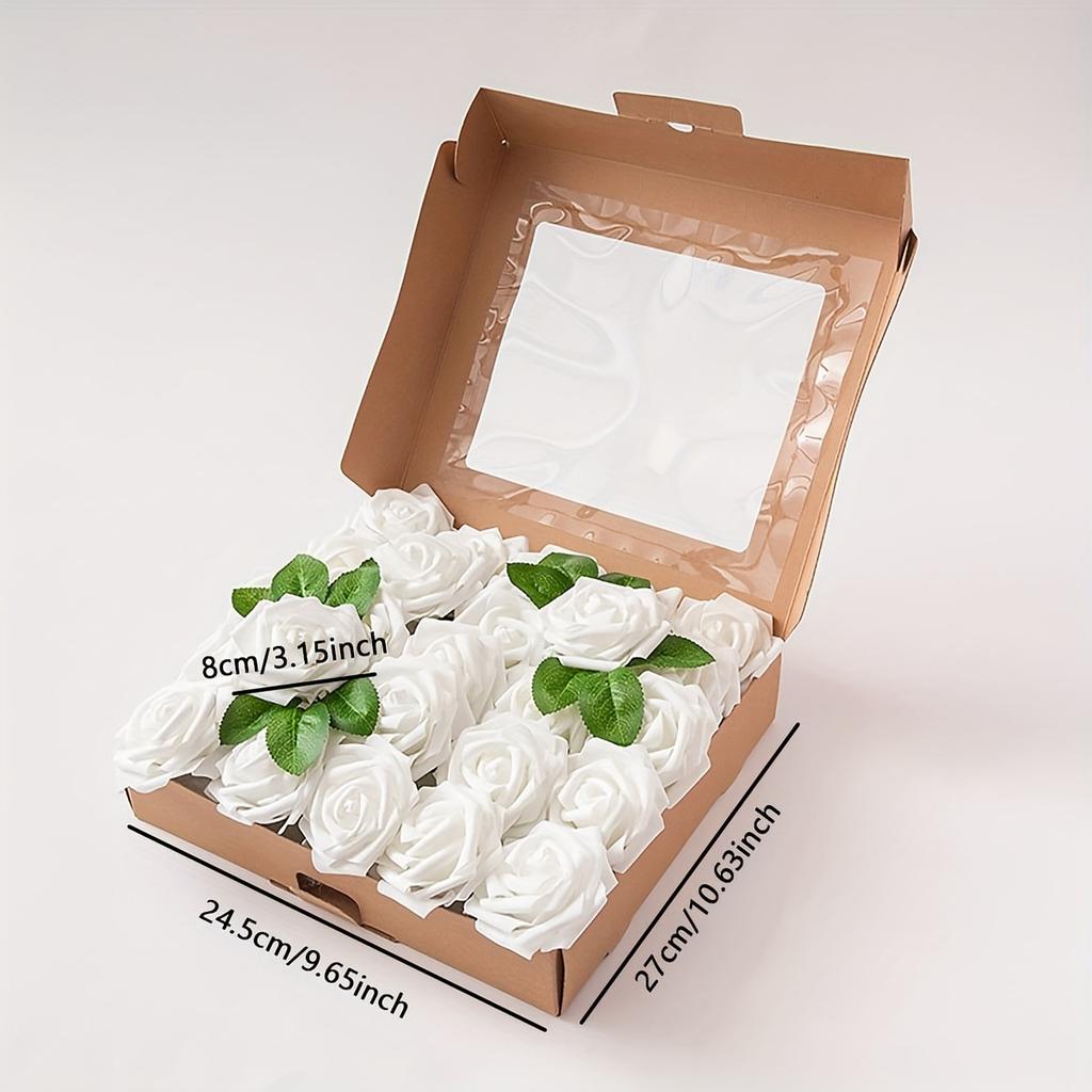 25 Stück Künstliche Blumen, Falsche Blumen Rosen mit Stiel für DIY Hochzeitssträuße Tafelaufsätze Arrangements Party Heimdekorationen