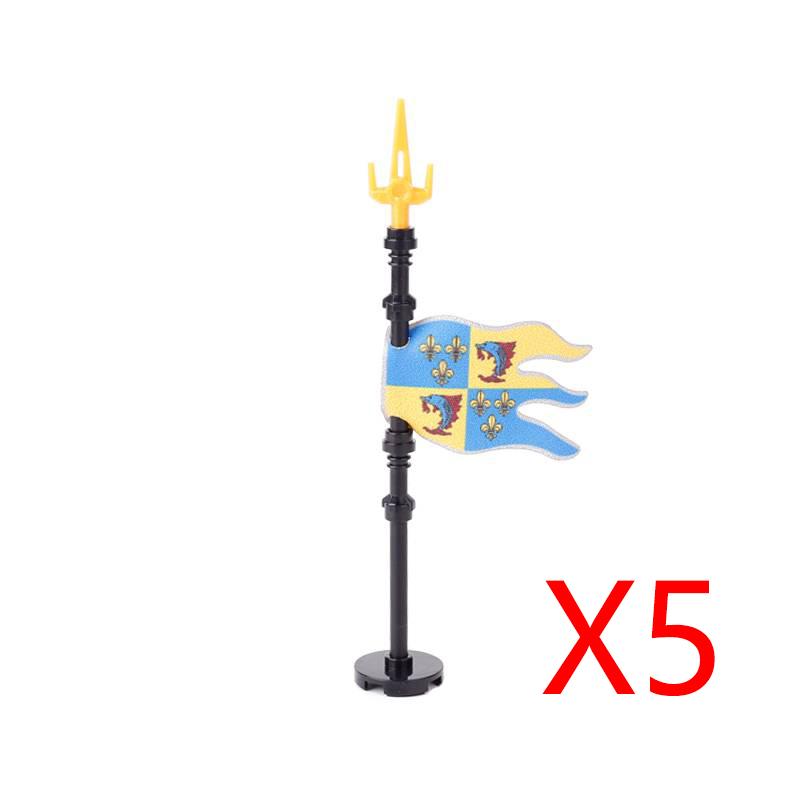 Military Building Blocks Solider Figures Medieval Crusaders Jerusalem Black Hawk Red Lion Knights Accessories Flags Vest MOC
