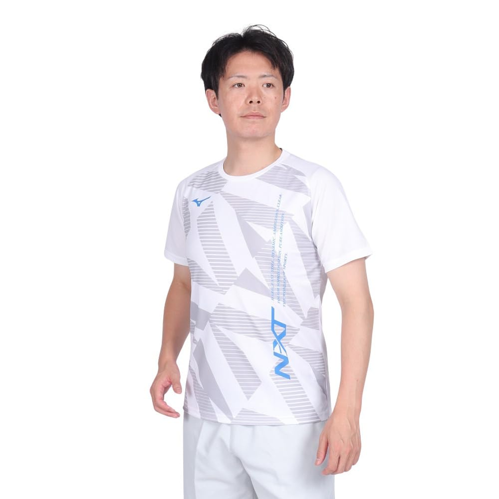 

Mizuno Tennis and Badminton Practice Short Dynamotion 62JAB012 Shirt, Sleeve, Moisture-Wicking, Quick-Drying, Fit, Unisex, White, белый