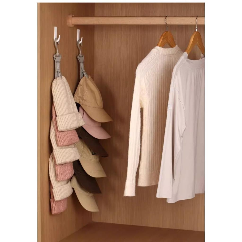 10-1set Hat Storage, with 8 Clips, Can Hold 8 Baseball Caps, Used for Home and Closet Hat Storage, Home Scenes, Wardrobe Hat Hanging Artifact