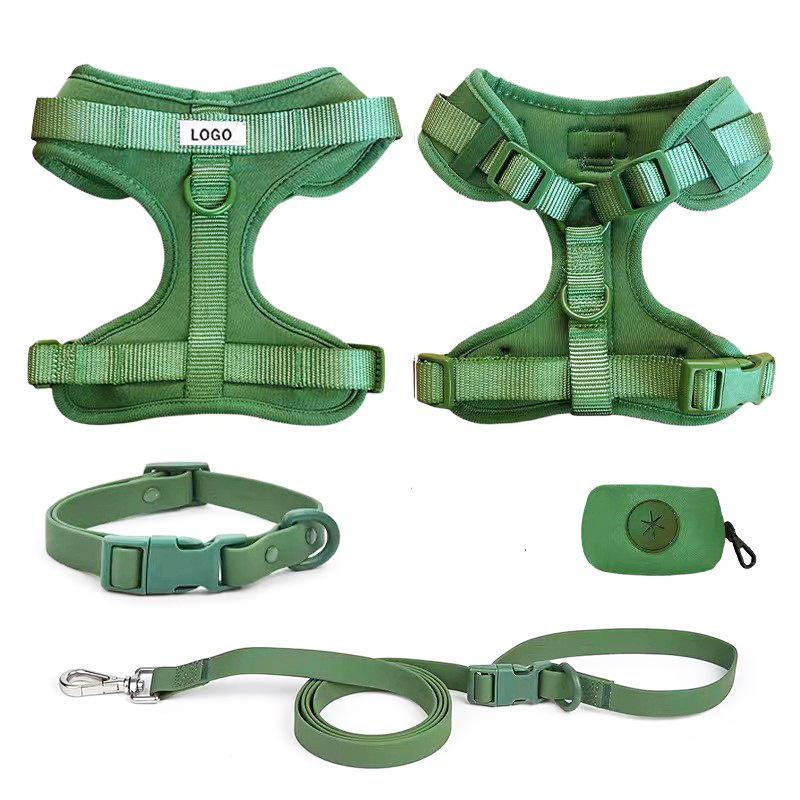 Macaron Color PVC Dog Collar & Leash Set - Soft & Comfortable