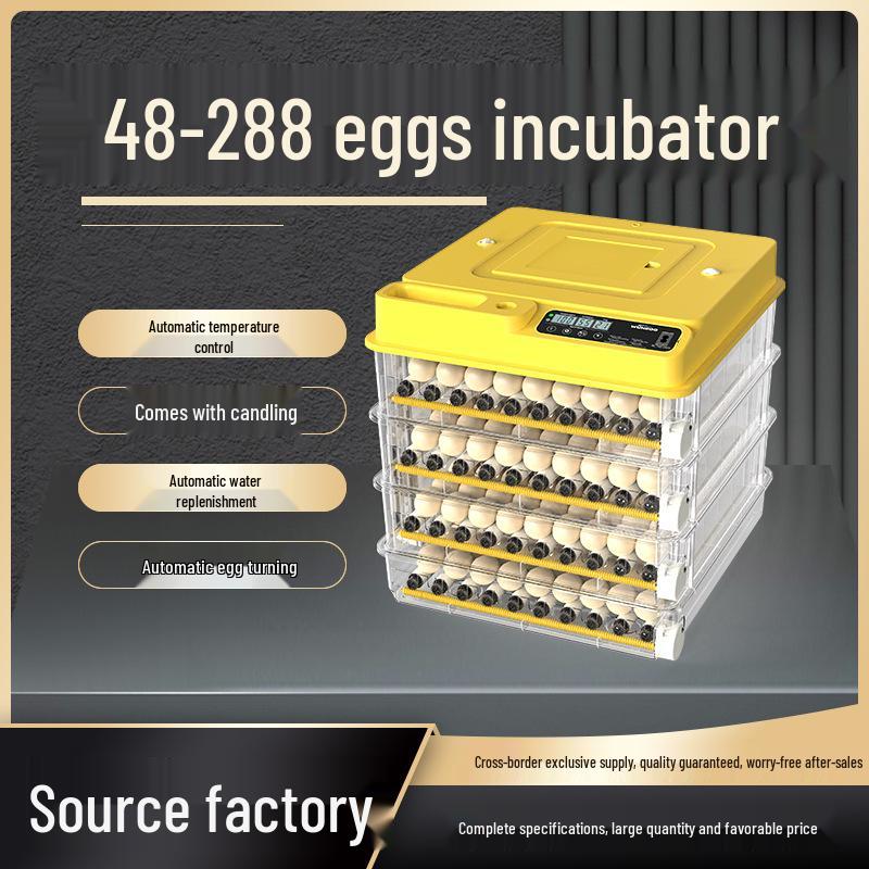 Automatic Egg Incubator: 24-288 Eggs Capacity, Auto Water Refill & One-Button Candling