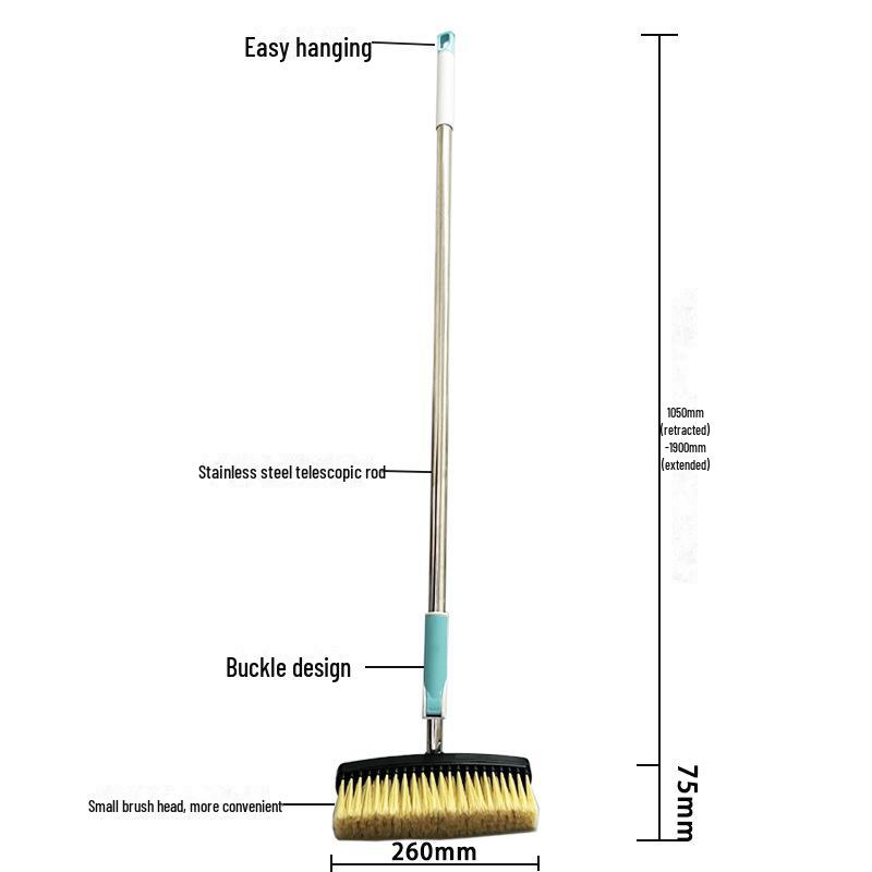 Telescopic Car Cleaning Brush with Soft Bristles, Long Handle, and Absorbent Mop Head