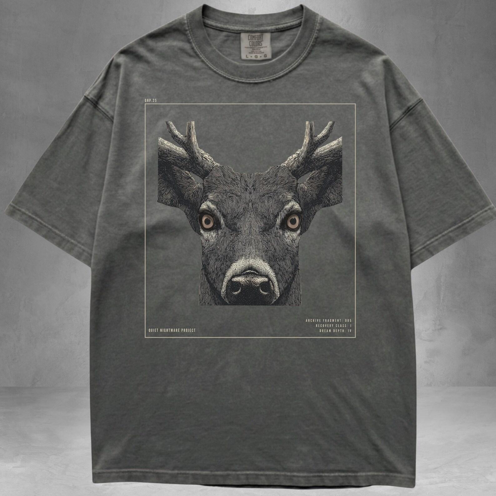 Dark Deer Graphic Tee, Gothic Stag Portrait, Comfort Colors Shirt 4XL