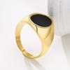 Siegelring aus Edelstahl mit Vergoldung für Herren Schmuck, Runde Ringe Geschenk für Jugendliche