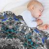 Nature Spirit Mandala with Blue Throw Blanket No Pilling Soft Warm Blanket for Bed