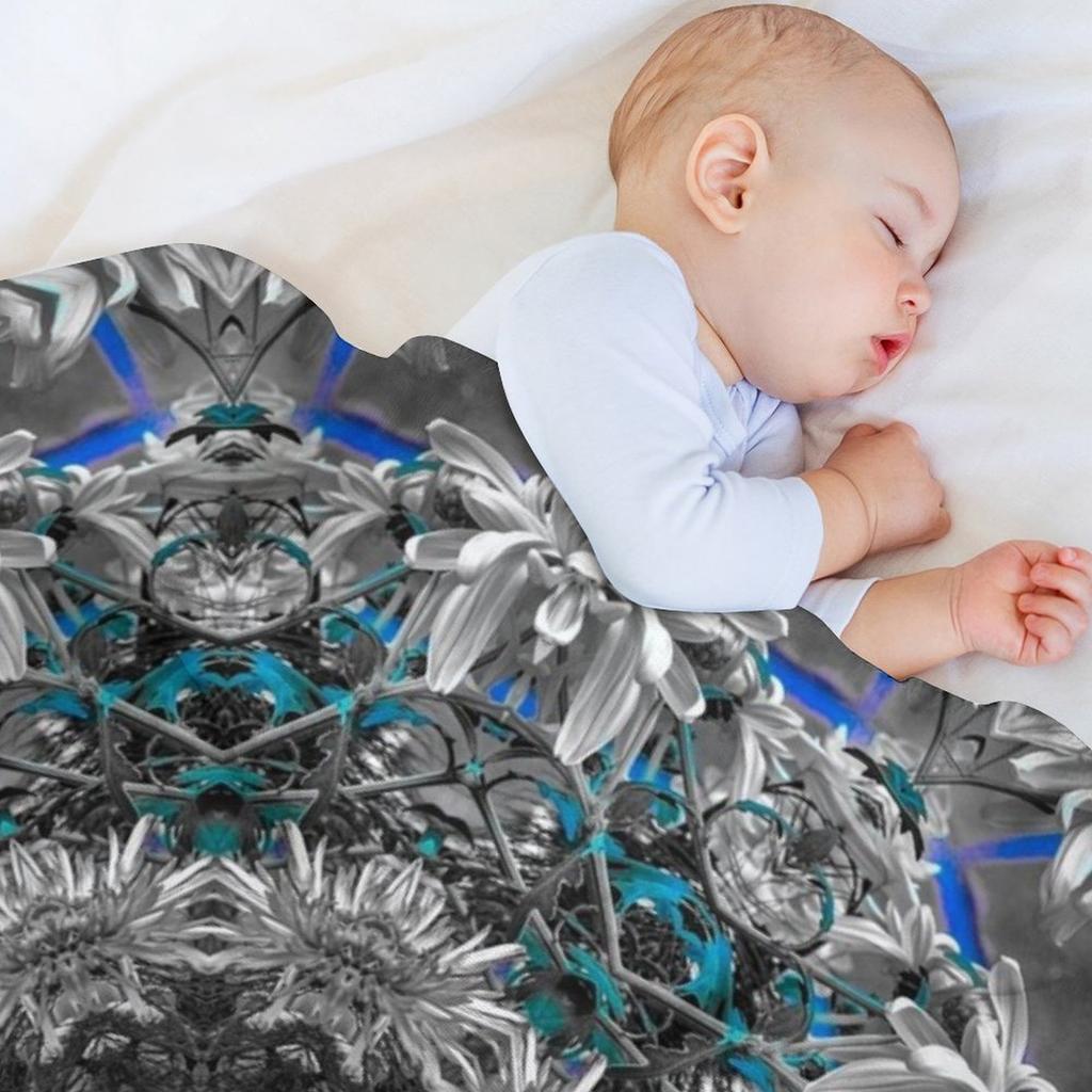 Nature Spirit Mandala with Blue Throw Blanket No Pilling Soft Warm Blanket for Bed