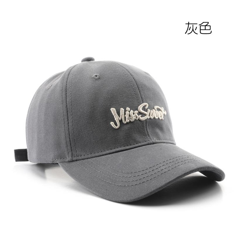 Hat Female Spring and Autumn Personality Retro Letter Embroidery Semi-hard Top Baseball Cap Outdoor Men's Travel Sunscreen Cap