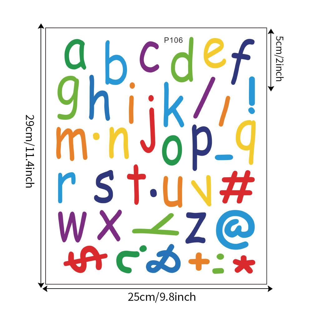 Kleurrijke 26-letter Combinatie Kinderkamer Studie en Huisdecoratie Stickers