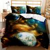 Planet Duvet Cover Universe Twin Bedding Set Solar System Outer Space Quilt Cover 3D Starry Sky Astronomy Polyester Bedding Set