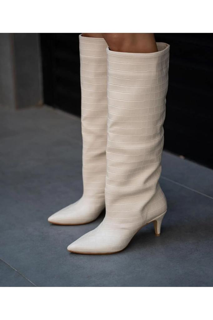 Women Modern Stylish Fashion Boots Crocodile Short Heeled Boots