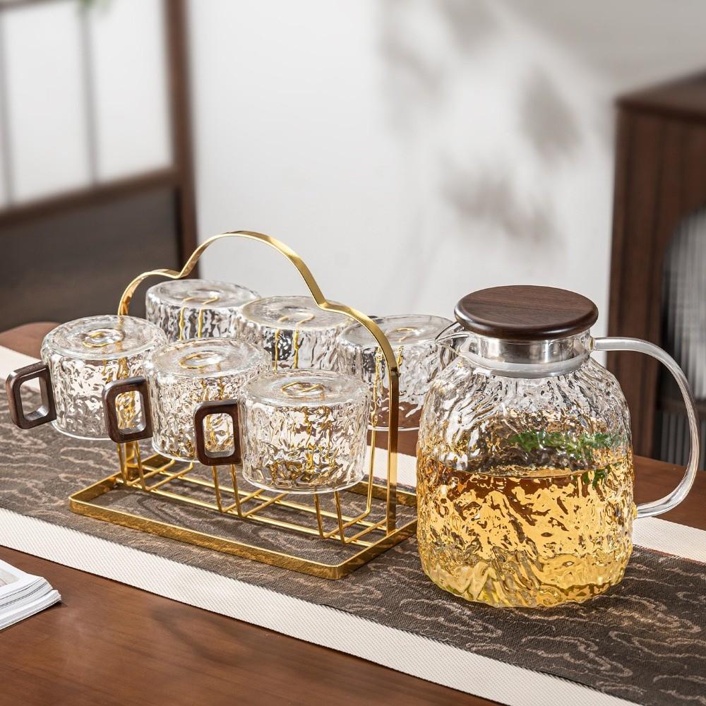 Glacier Pattern Glass Tea Cups High Temperature Resistant Water Cups Stylish Coffee Cups  Office