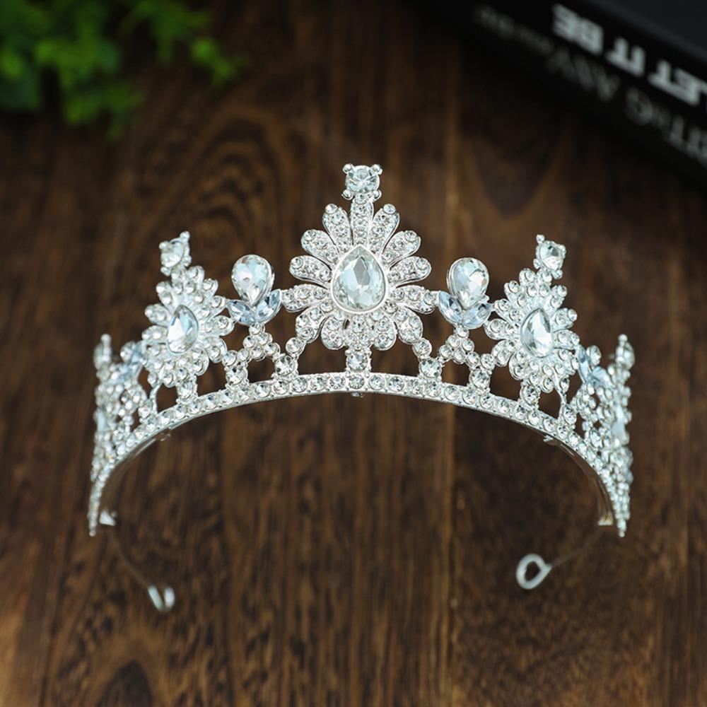 

Стразовая барочная корона для конкурса красоты, многоцветная тиара королевы принцессы, красивая свадебная корона для женщин Style1