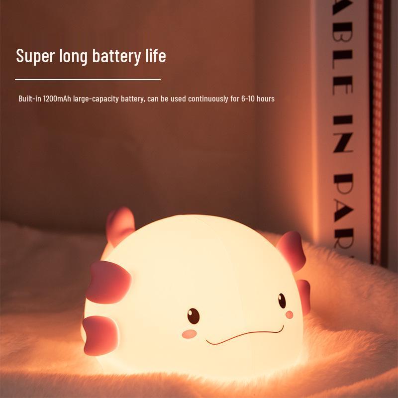 Cross-border Silicone Salamander Dual-Use Night Light – Soft, Eye-Friendly Bedside Light for Kids.
