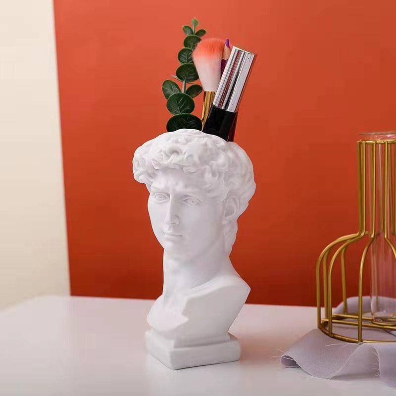 Nordic David Pen Holder & Ikebana Vase: Creative Makeup Brush Organizer & Decorative Plant Pot