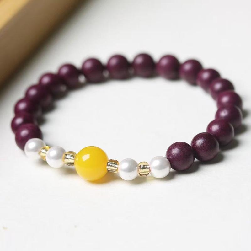 Purple Qi East Herbal Buddhist Beads Bracelet - Ancient He Xiang Zhu, Unisex
