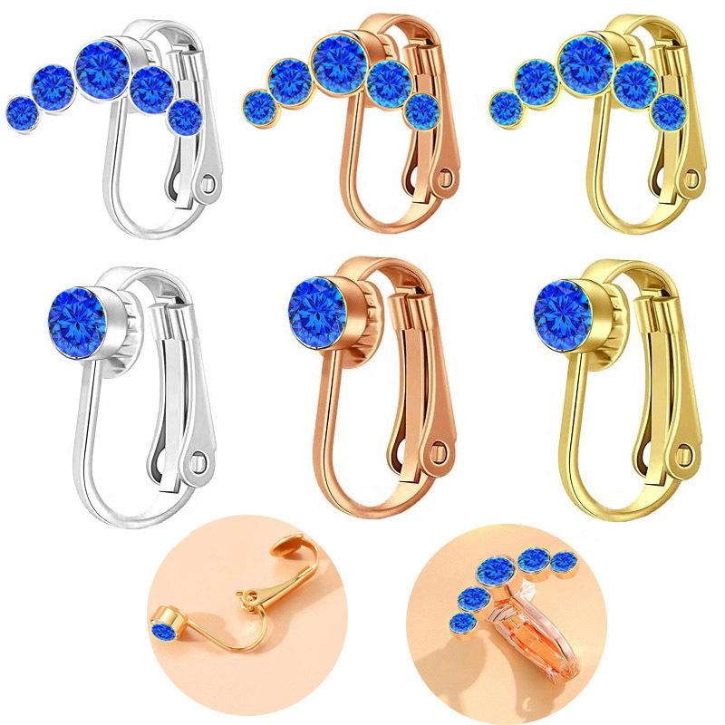 Faux Fake Belly Ring U-Shaped Stainless Steel Color Zircon Navel Clip For Women Sexy Non-Piercing Body Jewelry