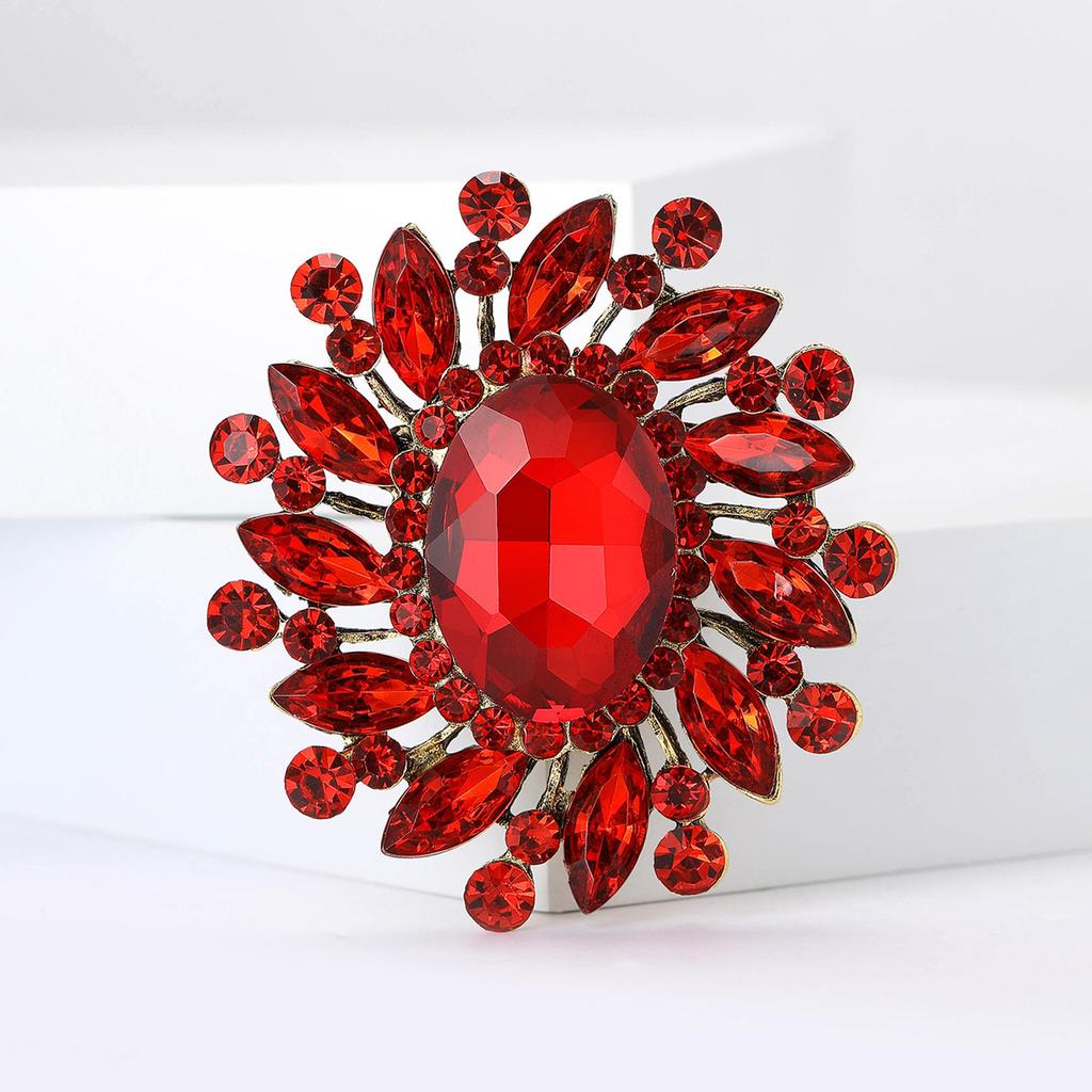 Chic Retro Legierung Strass Glas Brosche für Frauen