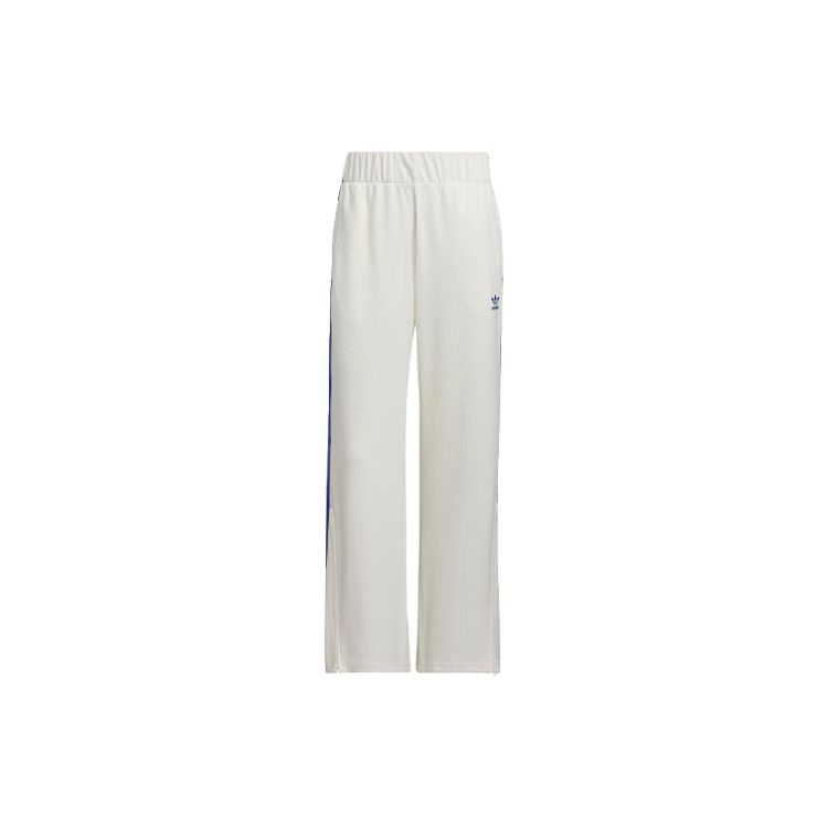 Adidas Originals Trefoil Three-Stripe Colorblock Knit Straight Leg Track Pants Women White IY7121 XL