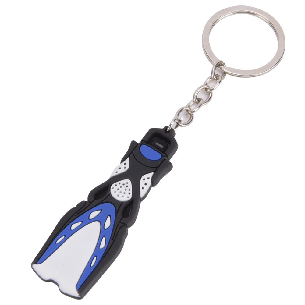 PVC Diving Theme Key Unique Short Flipper Shape Keychain Fin Key Gift