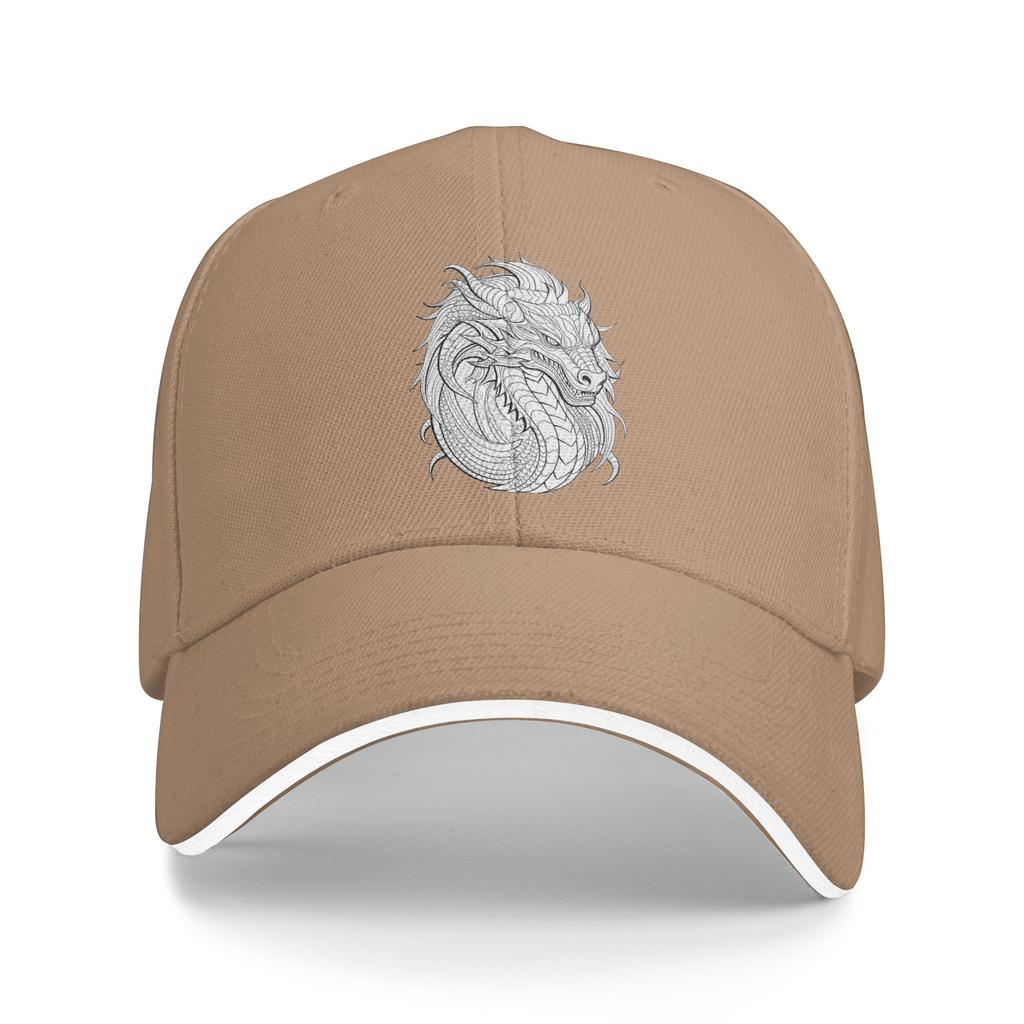 Dragon Pattern Sun Baseball Cap Dragon Coloring Summer Design Print Trucker Hat For Men Adult Hunting Camping Snapback Cap