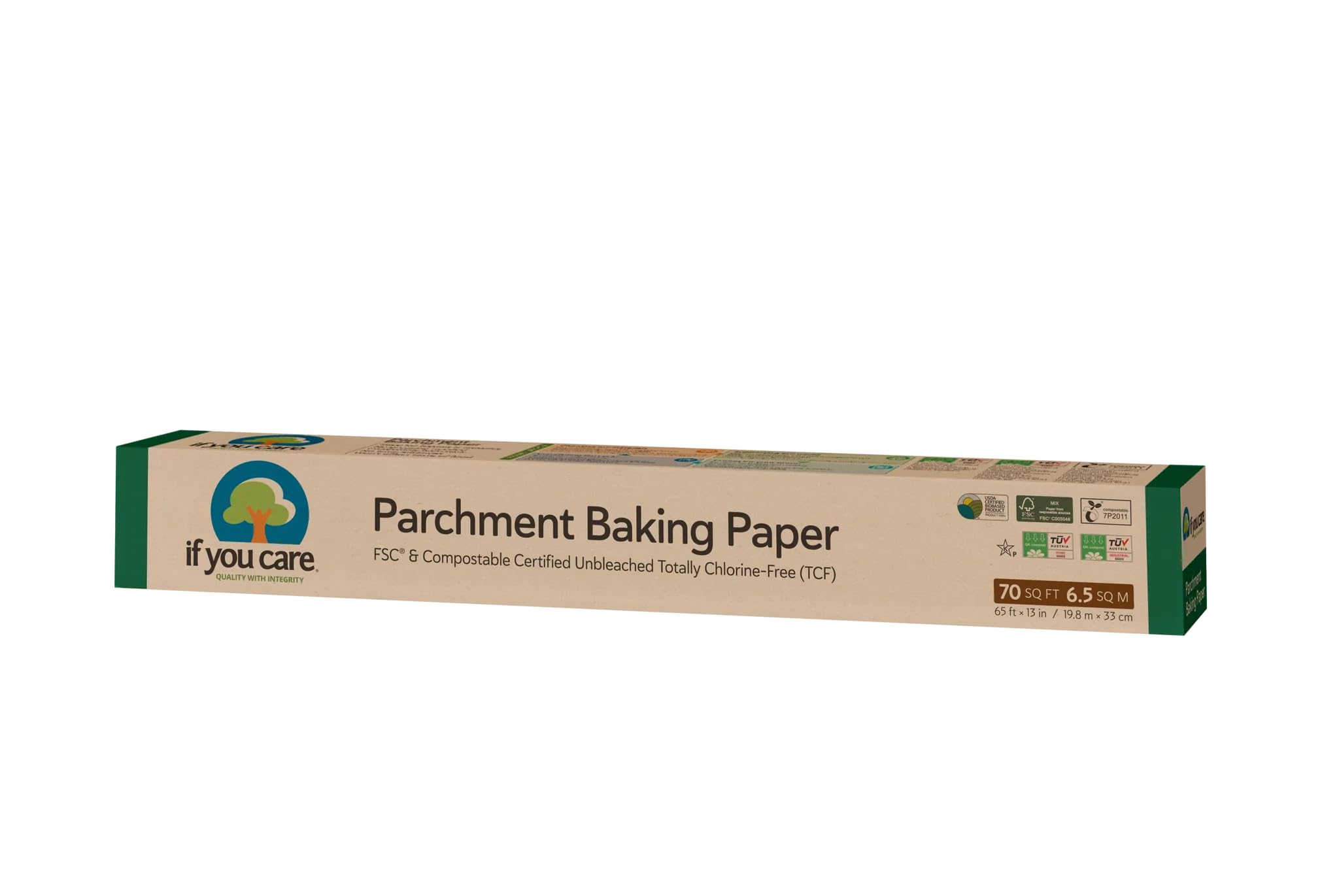 Japanese Beauty & Wellness If You Care Papier de cuisson en parchemin non blanchi certifié compostable FSC 33 cm x 1 Résistant à la chaleur jusqu'au micro-ondes et Rouleau, 19,8 sold by Joom