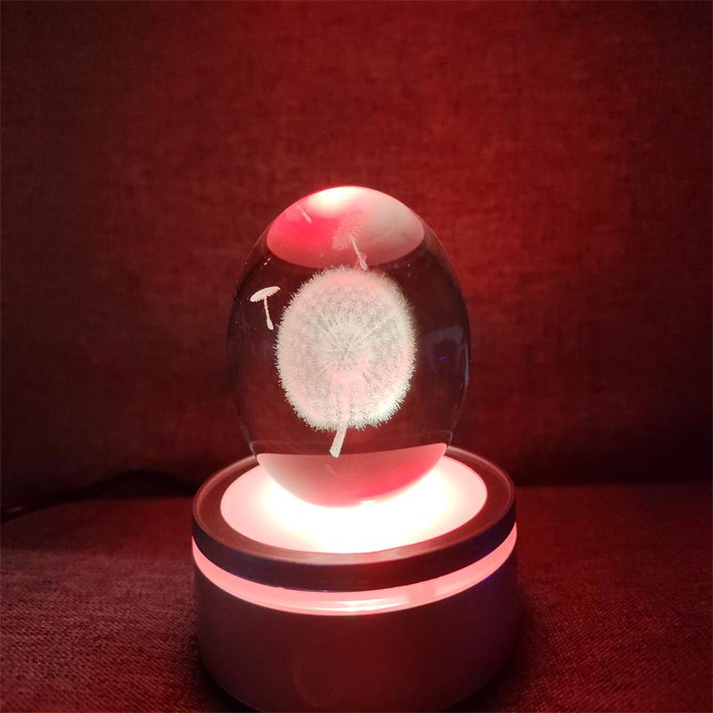 Veilleuse boule de cristal lumineuse planète galaxie astronaute 3D RVB lune lampe de table lampe d'ambiance décorations de table cadeaux pour enfants